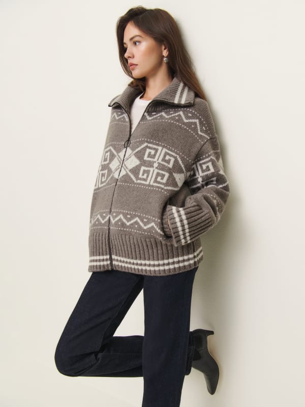 Mariposa Regenerative Wool Sweater Coat - Dormouse Arctic